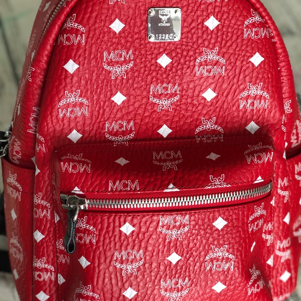 SOLD MCM Medium Stark Coated Canvas Backpack